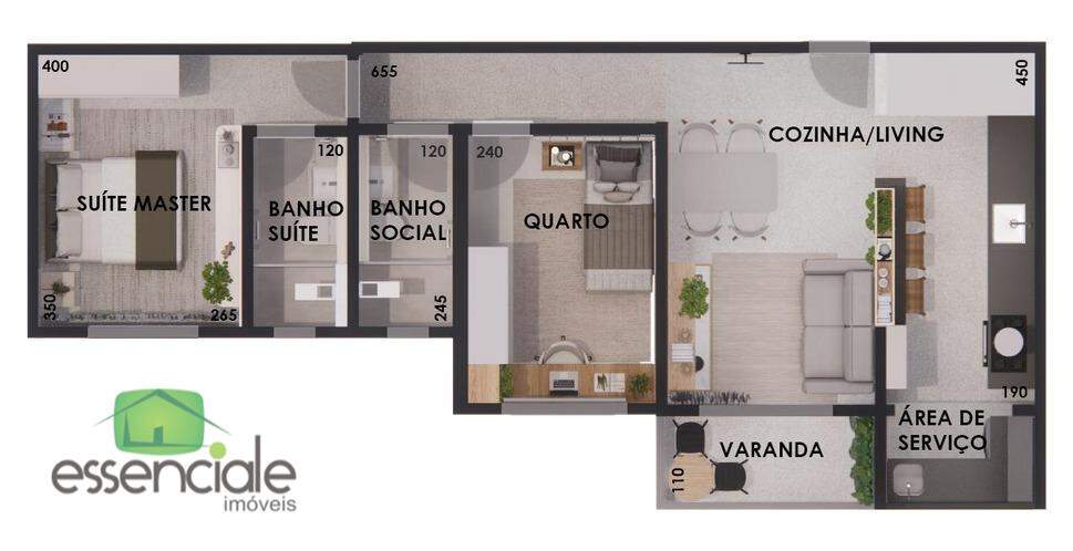 Apartamento 2 quartos. 1 suite 62,45m² no Bairro Três Barras/Contagem a venda R$384mil!!