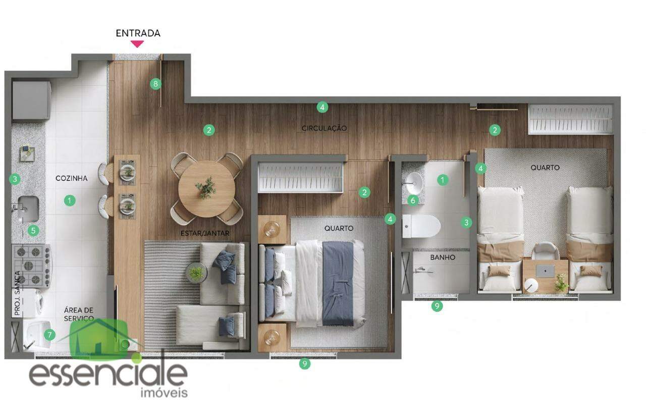 Apartamento com 1 quartos á venda bairro Três Barras